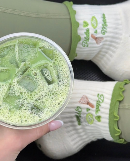 Pilates & Matcha Grip Socks 💚