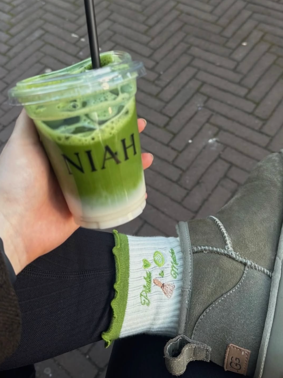 Pilates & Matcha Grip Socks 💚